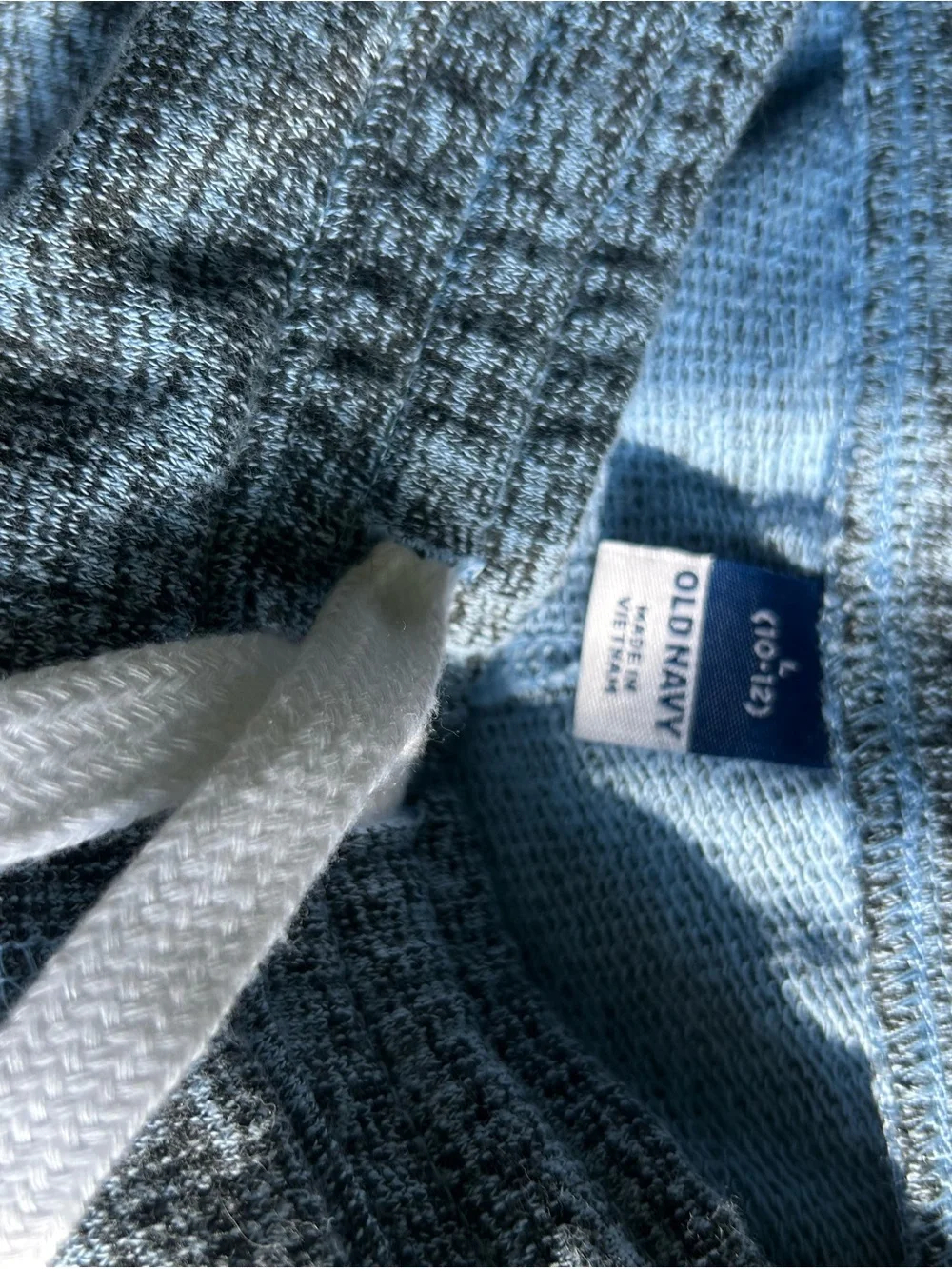 Old Navy Blue Heathered Knit Shorts with White Drawstring